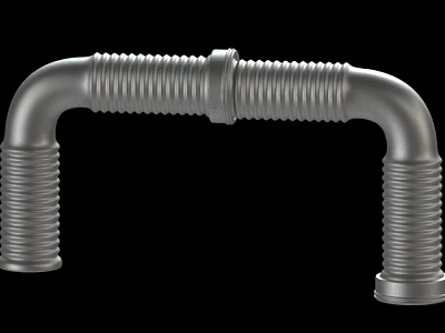 Durable Metal Curved Corrugated Pipe With Connecting Fittings Structure And Industrial Use 3d model