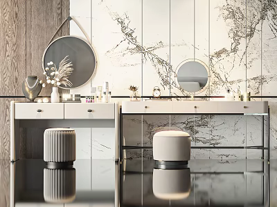 Dresser cosmetic stool 3d model