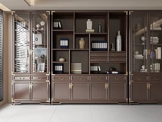 Chinese-style Bookcase Decorative Cabinet Wine Cabinet Antique Rack 3d model