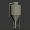Industrial Conical Storage Tank With Stand Lid And Side Pipe Design