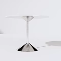 Modern Minimalist Dining Table With Sleek Metal Base And White Surface 3d model
