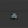 Blue 3D Rendered Helicopter With Large Rotors And Transparent Cockpit Design