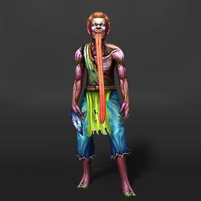 Modern game character Aoin Hunter 3d model