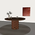Retro Style Dining Table Medium Style Dining Table Silent Style Dining Table 3d model