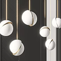 Modern Cluster Pendant Lights With Spherical White Gold Decorative Hanging Design