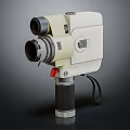 Retro Design Digital Movie Camera With Dual Lens Beige Body And Black Strap