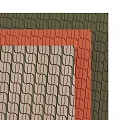 Beige Orange Green Geometric Pattern Wall Decor with Curved Design for Modern Interiors