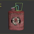 Vintage Red Motor Oil Can With Classic Logo And Red Cap Graphic Design