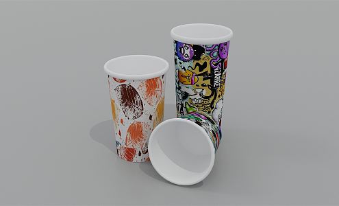 Modern Paper Cup Paper Cup Coffee Cup Disposable Cup Mug Beverage Cup Milk Tea Cup Ornaments Coke Cup 3d model