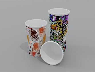 Modern Paper Cup Paper Cup Coffee Cup Disposable Cup Mug Beverage Cup Milk Tea Cup Ornaments Coke Cup 3d model