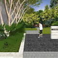 Modern Sales Office Building With Green Roof Black Exterior Near Water Parking Lot Yellow Cars