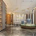 Modern Sales Office Interior With Large Screen Bookshelves And Comfortable Seating