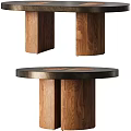 Modern Coffee Table Solid Wood Coffee Table Round Coffee Table 3d model