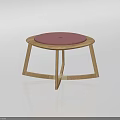 Stylish Wooden Stool With Pink Round Cushion And Minimalist Design