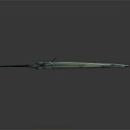Greenish Blue Needlefish With Long Beak Swimming On Gray Background With Reflection