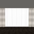 Elegant Light Filtering Curtains For Living Room With Misty Forest View Outside And Wooden Floor