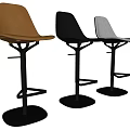 Modern Brown And Black Leather Bar Stools With Adjustable Metal Base And Sleek Design