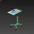 Sturdy Height Adjustable Wheeled Medical Instrument Cart With Tray For Tools