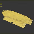 Ancient Wooden Shipwreck Model With Wooden Frame Remaining Planks And Clear Base