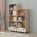 Cute Children's Bookcase With Animal Face Design Light Wood White Shelves With Books Toys Decorations