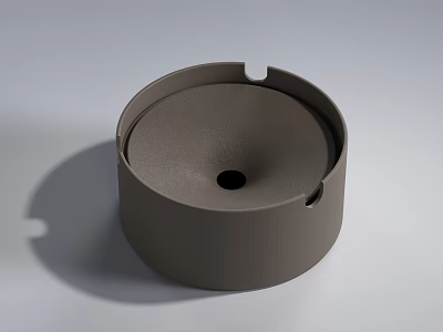 Minimalist Gray Circular Decorative Ornament Set With Matte Finish And Central Hole 3d model