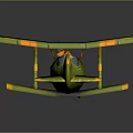 Green and Yellow Toy Airplane with Propeller Cockpit Window and Round Wing Markings