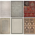 Decorative Rugs With Various Patterns Including Geometric Traditional And Modern Designs 3d model