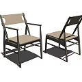 Modern High Backrest Armchair With Wooden Frame Upholstered Seat And Neutral Tone