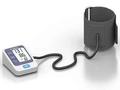 Professional Digital Blood Pressure Monitor With LCD Screen Display And Adjustable Cuff 3d model