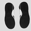 High-top Black And White Sneakers With Nike Logo On Side Red Tongue And Black Laces