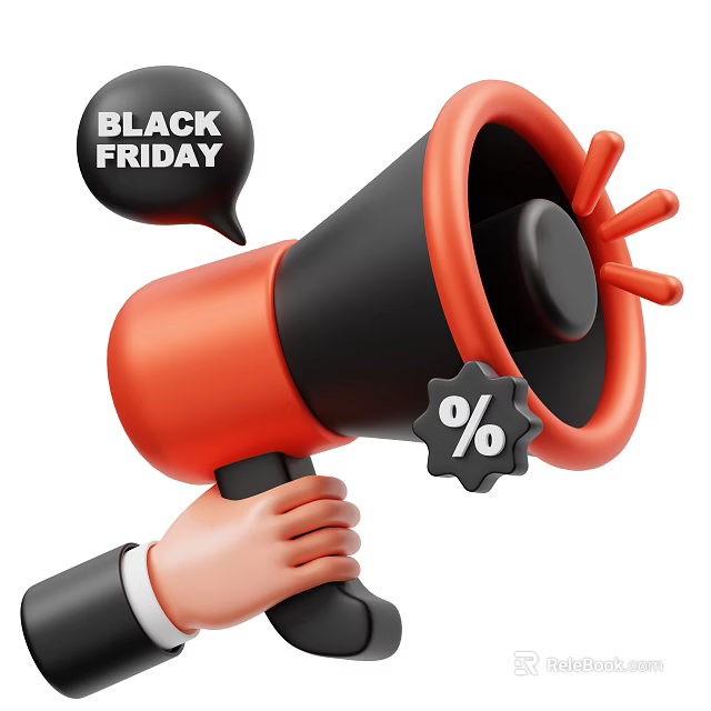 Smart Machine Using Megaphone To Promote Black Friday Discount Deals 3d model 