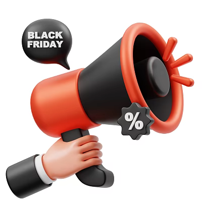 Smart Machine Using Megaphone To Promote Black Friday Discount Deals 3d model