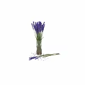 Lavender Flower Bouquet Decorative Ornament Set With Glass Vase And Scattered Petals