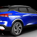 Blue Nissan SUV With Modern Front Face Design And Alloy Wheels