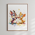 Modern Children's Cartoon Hanging Painting Decorative Painting 3d model