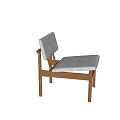 Modern Dining Chair With Wooden Frame And White Upholstered Seat Back