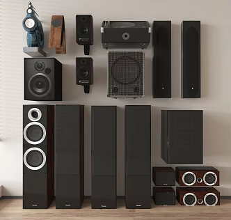 Audio combination floor speaker wall-mounted audio 3d model