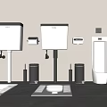 Modern Bathroom Toilet Display With Squat Toilets Wall Mounted Cisterns Urinals And Accessories