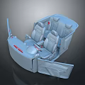 3D Rendered Modern Car Interior With Front Seats And Open Door