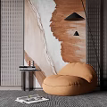 Modern Single Sofa Single Sofa Decorative Painting Lamp Combination 3d model