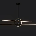 Contemporary Modern Chandelier With Linear Geometric Design And LED Light Fixtures