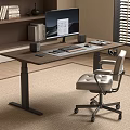 Modern Office Desk and Chair Combination Lifting Computer Desk Office Desk Chair Computer 3d model