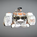 Detailed Orange And White 3D Model Tank With Tracks Turret And Number 15