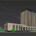 Modern Office Building Architecture Featuring High Rise And Low Rise Exterior Glass Facade Design