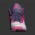 High Top Basketball Shoes With Pink Purple And White Colorful Design And Lace Up Style