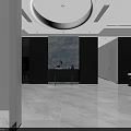 Modern Open Concept Living And Dining Room With Sofa Dining Table And Round Pendant Light