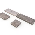 Gray Rough Textured Bricks in Rectangular and Square Shapes for Building Use 3d model