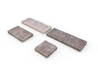 Gray Rough Textured Bricks in Rectangular and Square Shapes for Building Use 3d model