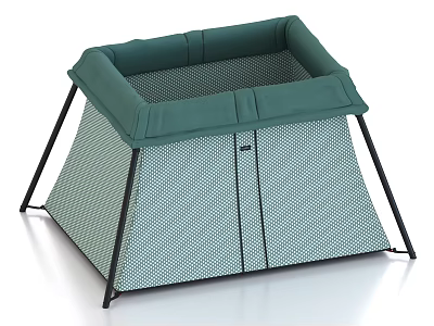 Green Folding Storage Organizer With Mesh Sides And Soft Top 3d model