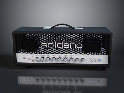 Soldano Computer Audio Amplifier With Front Panel Control Knobs And Black Design 3d model